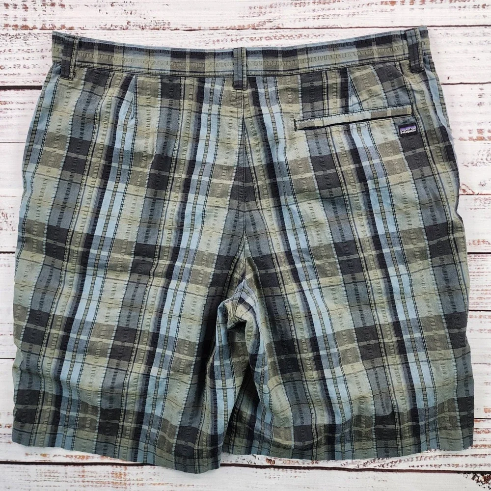 Patagonia Seersucker Shorts Men 36‎ Plaid 10